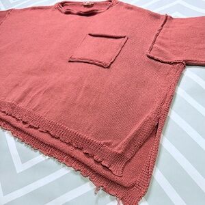 Easel Los Angeles Women’s Oversized Pink Knit Pullover Sweater